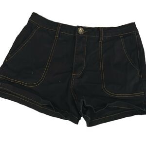 ModCloth black denim shorts with orange stitching size 4